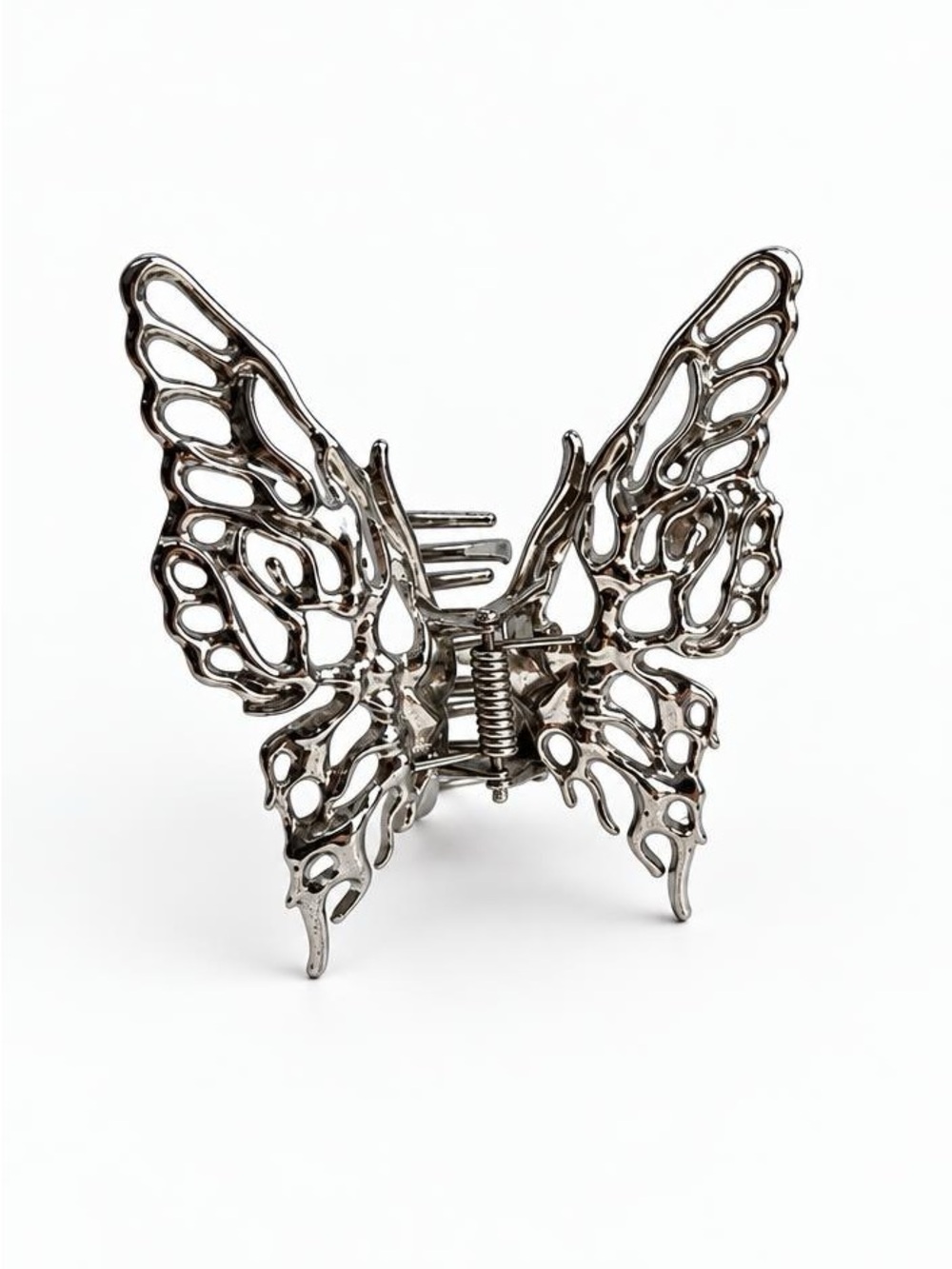 Large silver Butterfly Claw Hair Clip